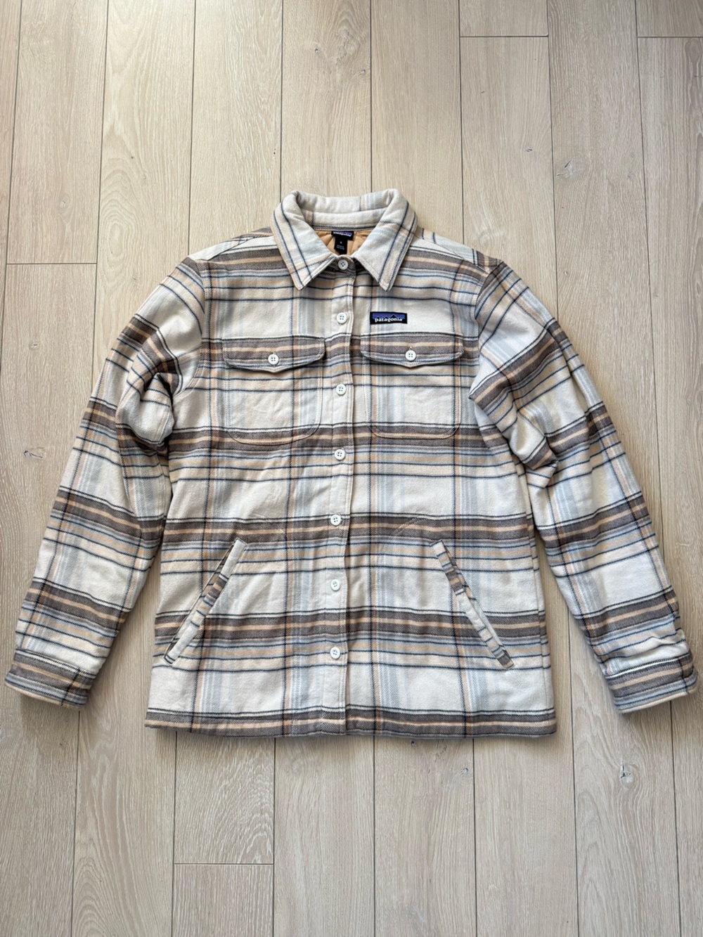 Patagonia Women’s Insulated Fjord Flannel Jacket Shacket (S) Organic Cotton EUC - Picture 2 of 14